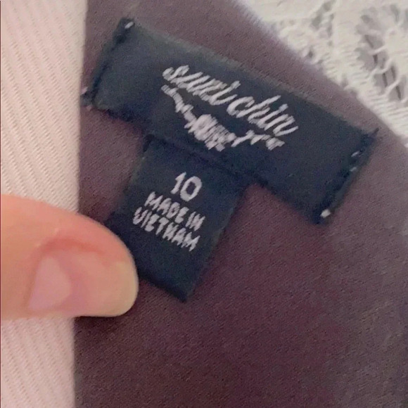 Boutique Ivory Short Sleeve Crochet Dress Women’s Size 10 - Picture 8 of 10